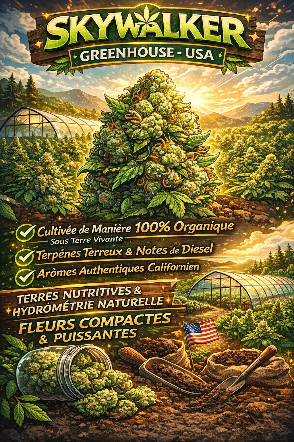 Edition N°1 ⚜️:     Fleurs Greenhouse Premium – Qualité Supérieure : SKYWALKER / USA