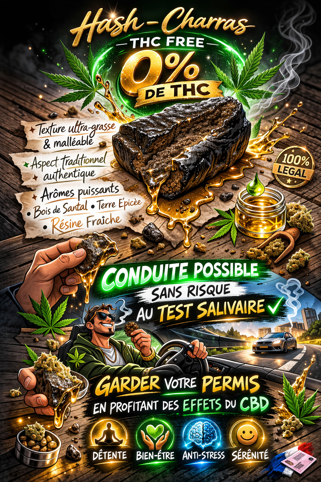 👉Édition N°2: Extraction Handmade - Charras – 0% THC | Résine Premium