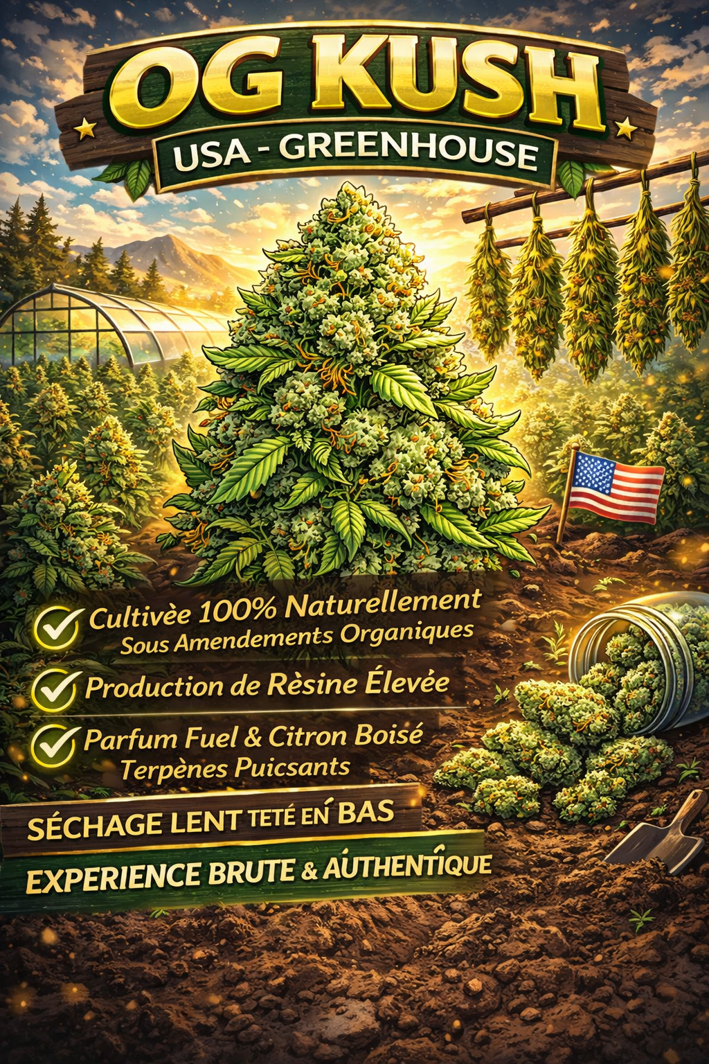 👉Edition N°1 ⚜️: Fleurs Greenhouse Premium – Qualité Supérieure OG Kush –  USA 🇺🇸